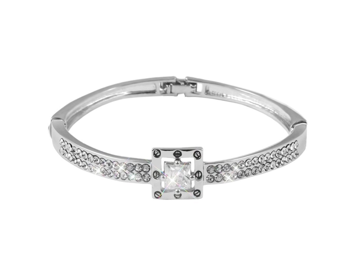 Браслет с кристаллами Luxury silver -  купить в интернет-магазине Белый Барс - фото
