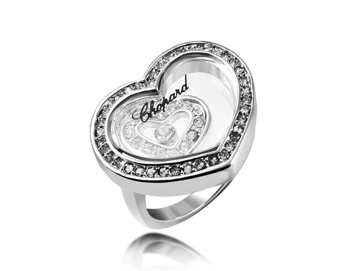  Кольцо в виде сердца Two hearts -  купить в интернет-магазине Белый Барс - фото