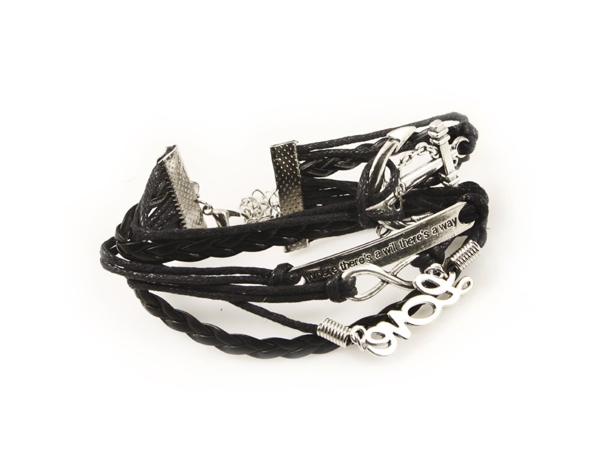 Черный плетеный браслет  -  купить в интернет-магазине Белый Барс - фото