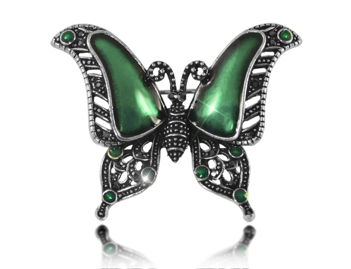  Бабочка брошь Зеленая -  купить в интернет-магазине Белый Барс - фото