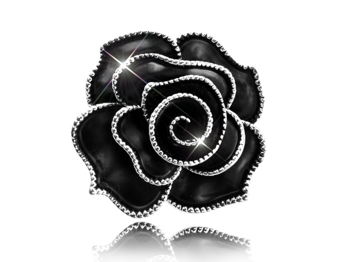 Брошь Черная роза -  купить в интернет-магазине Белый Барс - фото