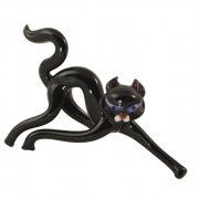Фигурка черная кошка из стекла