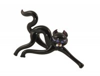 Фигурка черная кошка из стекла