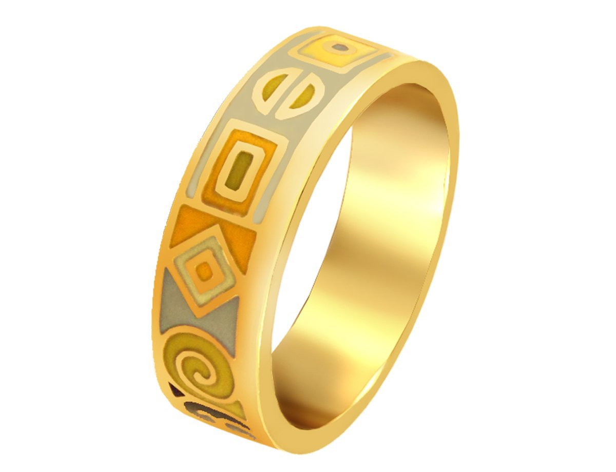  Разноцветное кольцо с эмалью -  купить в интернет-магазине Белый Барс - фото