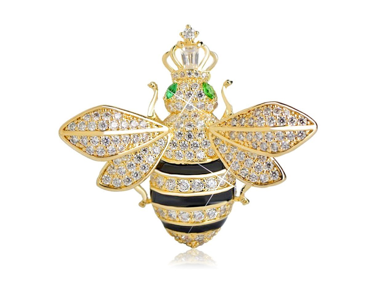 Брошь Пчела с кристаллами -  купить в интернет-магазине Белый Барс - фото