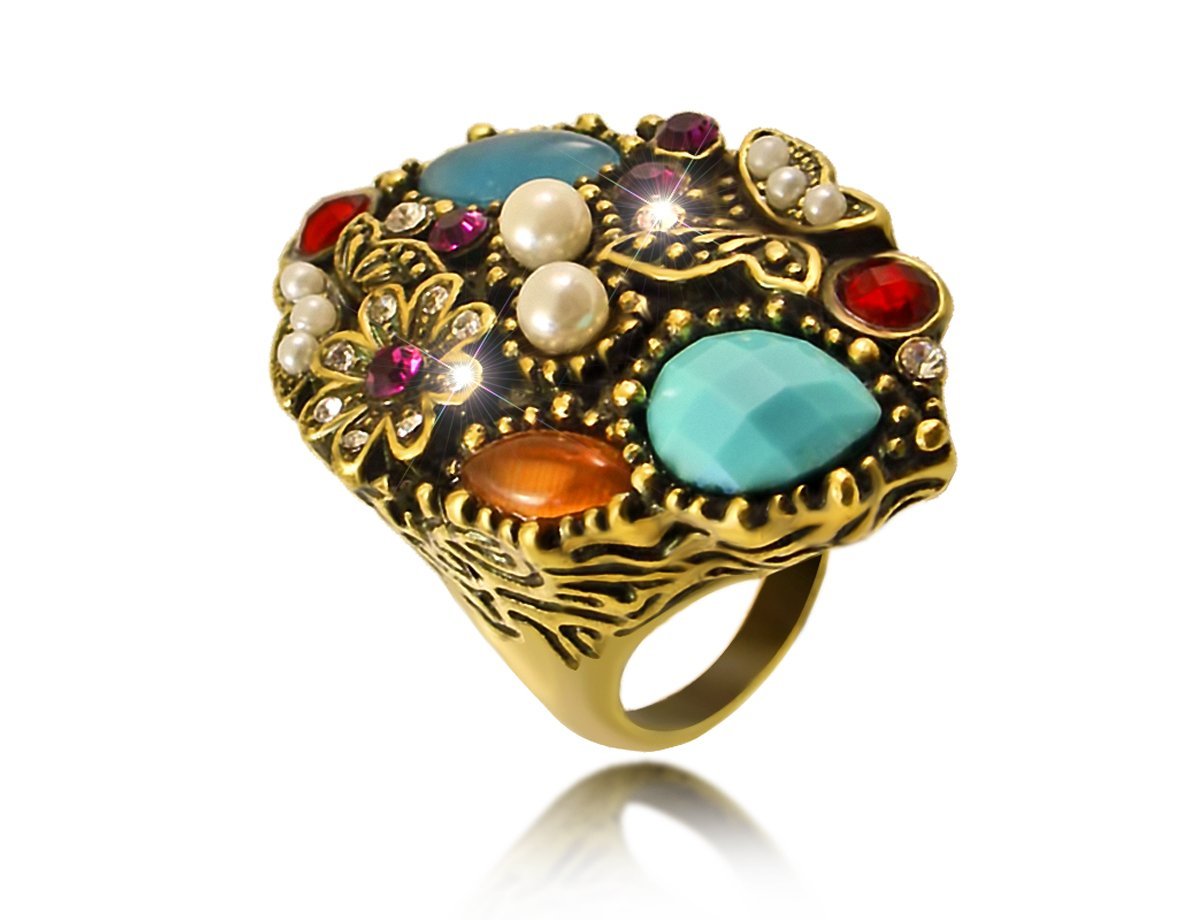 Кольцо Винтажное с камнями -  купить в интернет-магазине Белый Барс - фото
