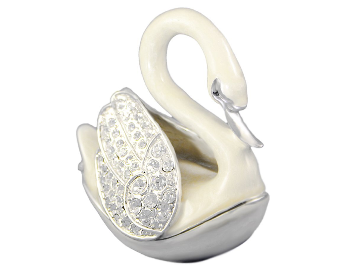 Шкатулка со стразами Лебедь -  купить в интернет-магазине Белый Барс - фото