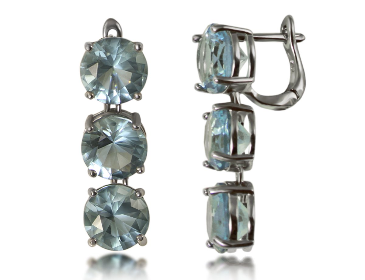 Серьги с кристаллами Blue crystal   -  купить в интернет-магазине Белый Барс - фото