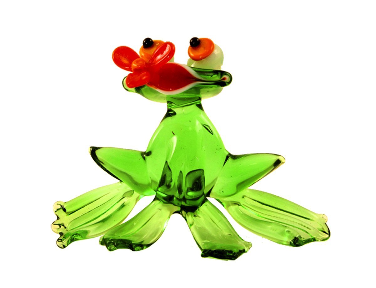 Лягушка с цветком фигурка из стекла -  купить в интернет-магазине Белый Барс - фото