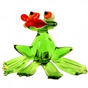Лягушка с цветком фигурка из стекла