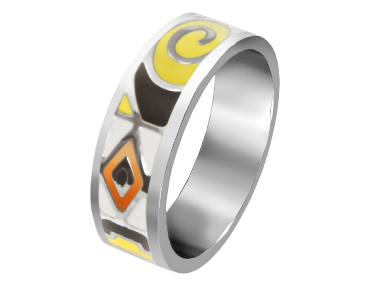 Кольцо с эмалью цветное  -  купить в интернет-магазине Белый Барс - фото