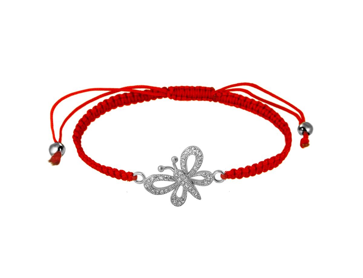  Красный браслет с бабочкой -  купить в интернет-магазине Белый Барс - фото