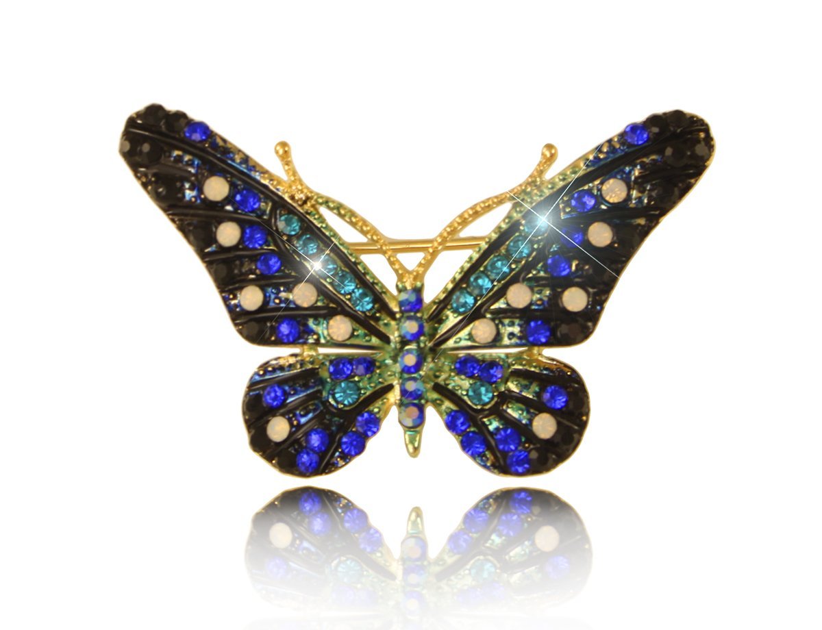 Брошь синяя бабочка -  купить в интернет-магазине Белый Барс - фото