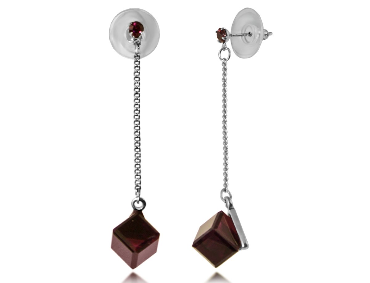 Серьги-цепочки с кристаллами Purple  -  купить в интернет-магазине Белый Барс - фото