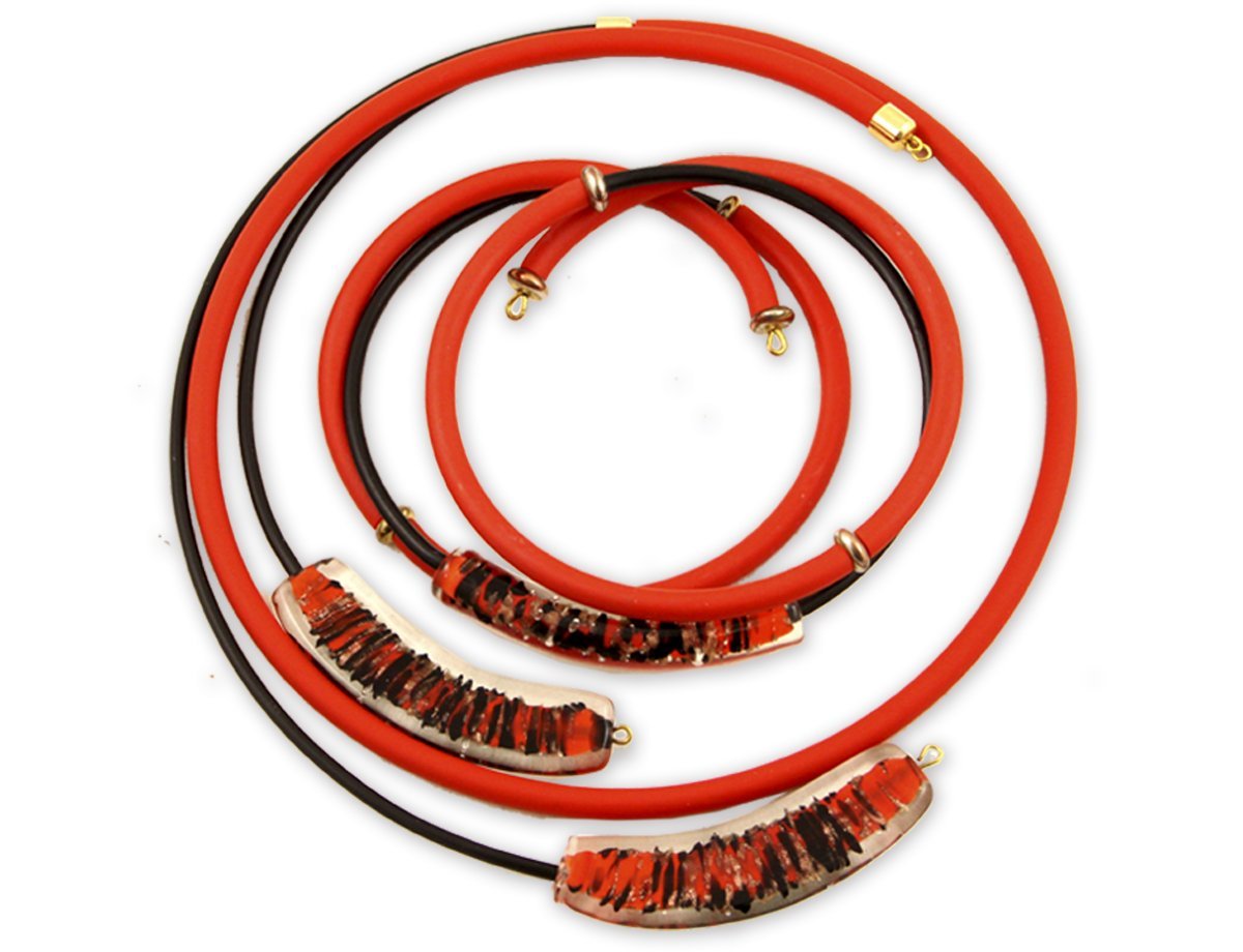 Колье и браслет Murano red -  купить в интернет-магазине Белый Барс - фото