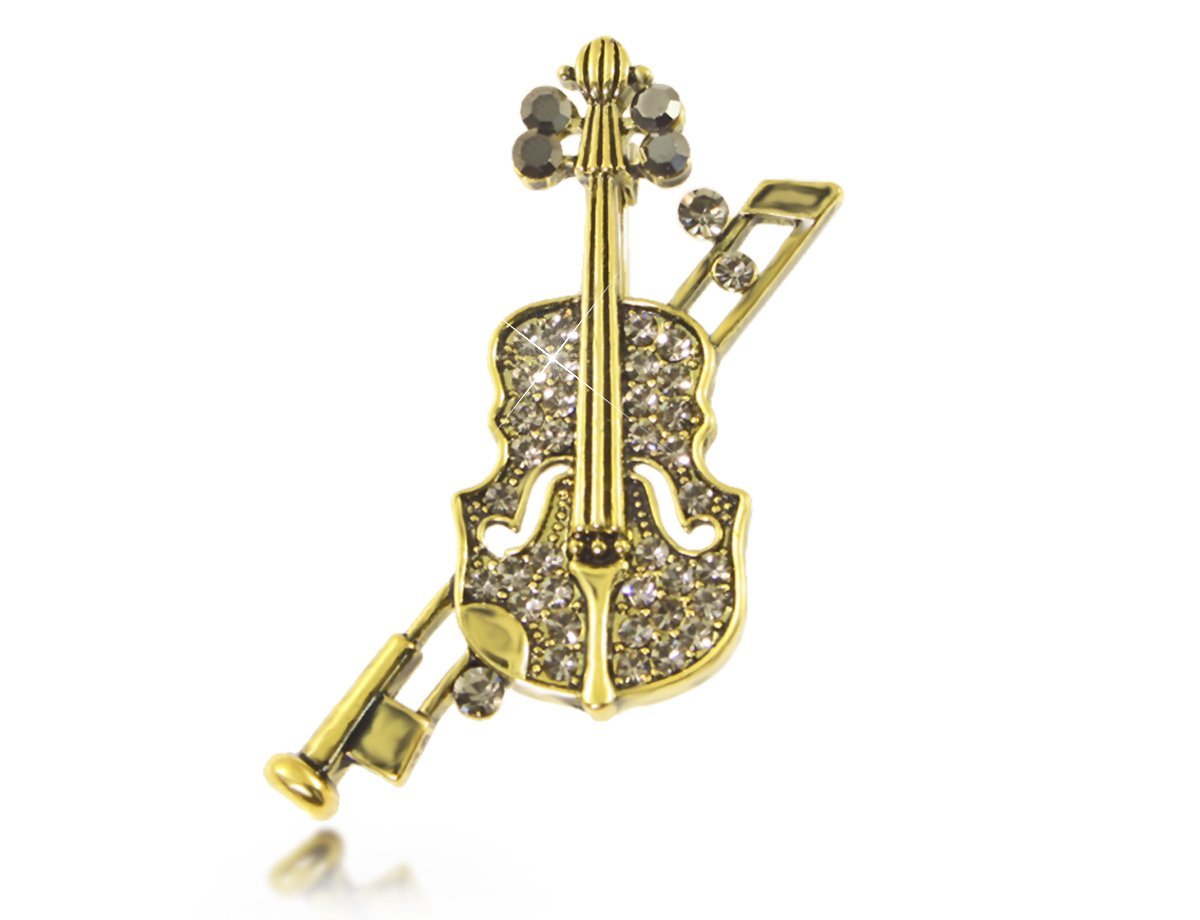 Брошь скрипка золотистая -  купить в интернет-магазине Белый Барс - фото