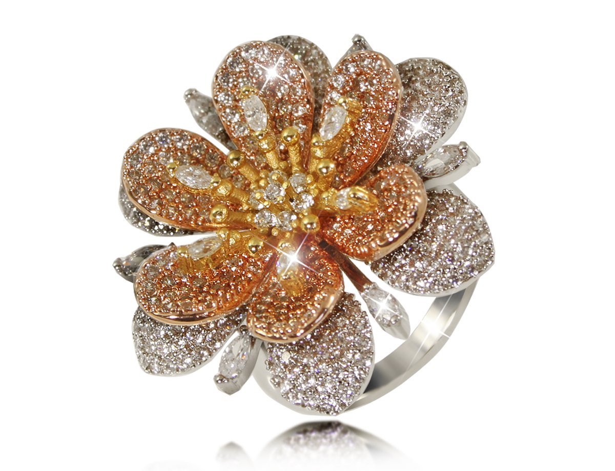 Кольцо в виде цветка -  купить в интернет-магазине Белый Барс - фото