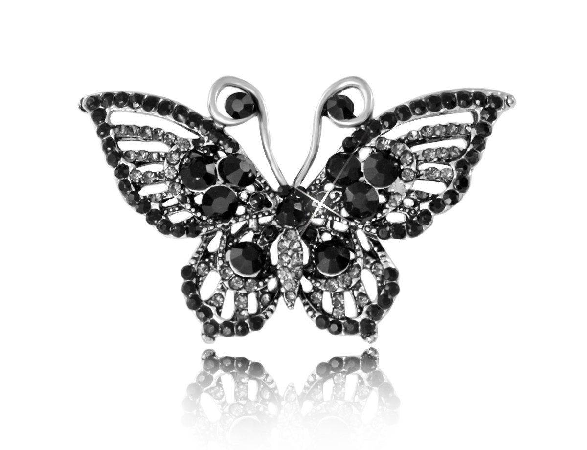 Брошь бабочка черная -  купить в интернет-магазине Белый Барс - фото
