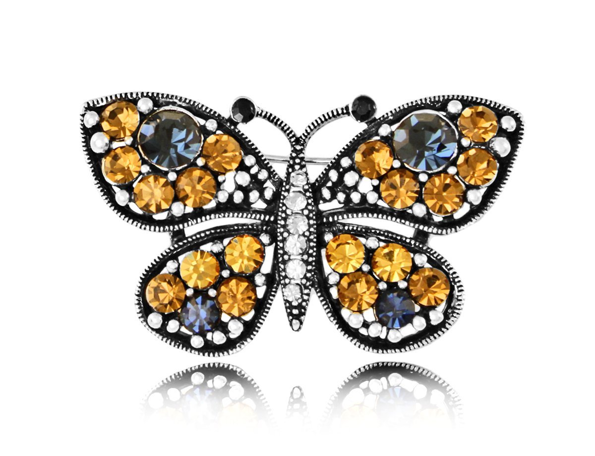 Брошь бабочка с кристаллами -  купить в интернет-магазине Белый Барс - фото