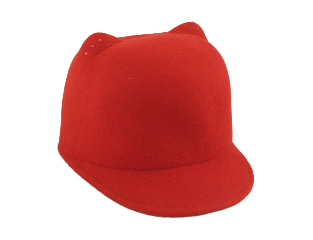 Шляпка с ушками красная -  купить в интернет-магазине Белый Барс - фото