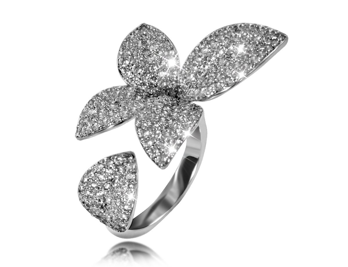 Кольцо с цветком -  купить в интернет-магазине Белый Барс - фото