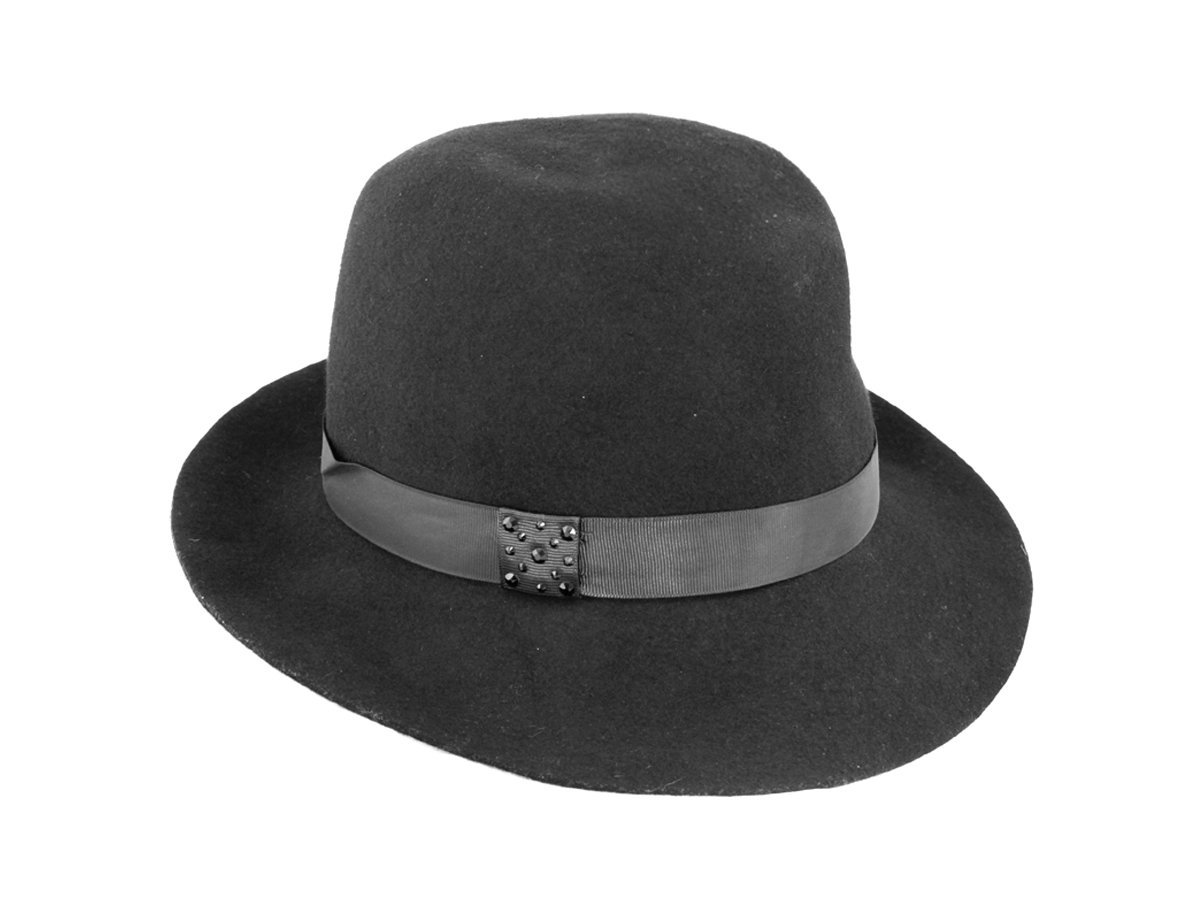 Шляпа черная с полями -  купить в интернет-магазине Белый Барс - фото