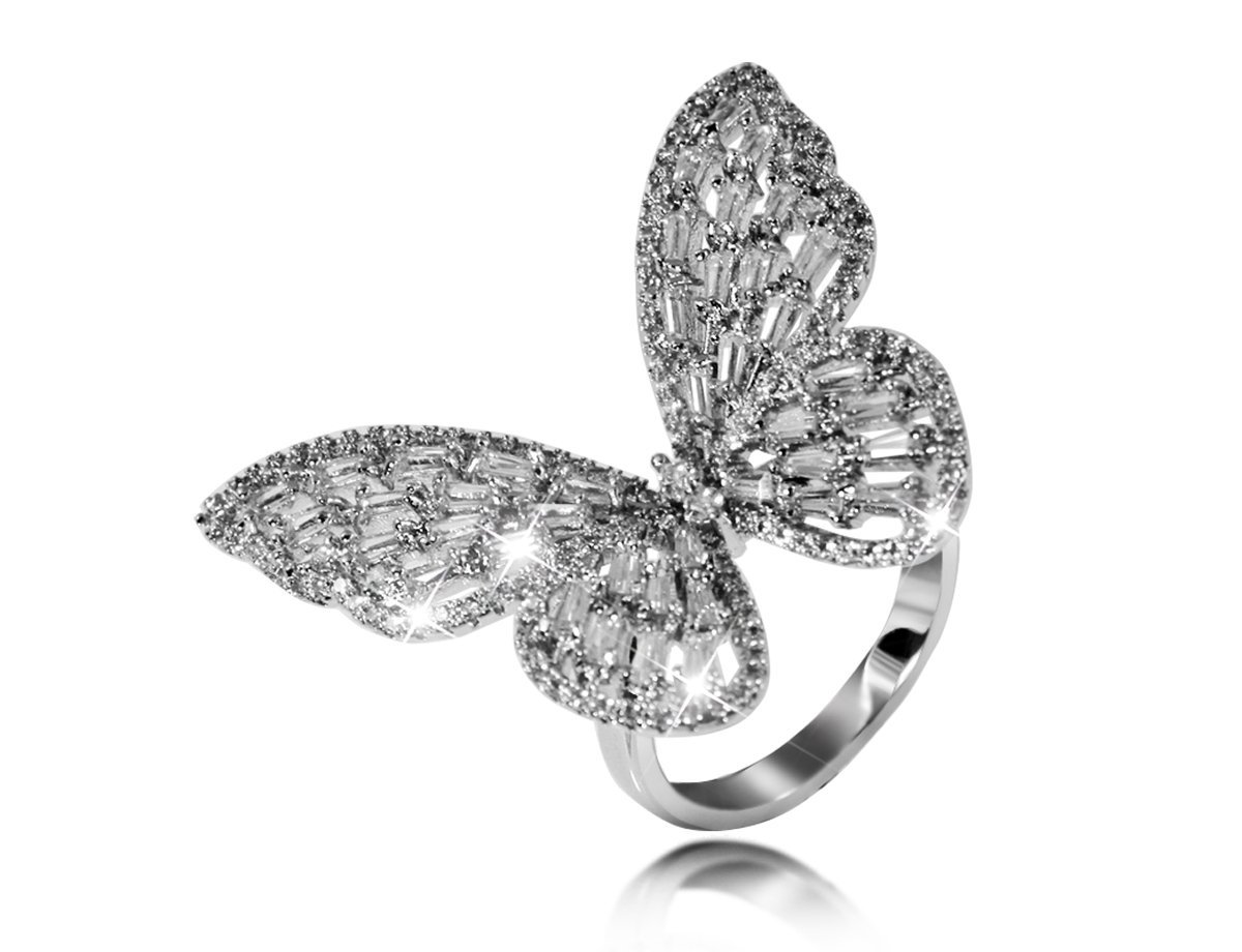 Кольцо с бабочкой -  купить в интернет-магазине Белый Барс - фото