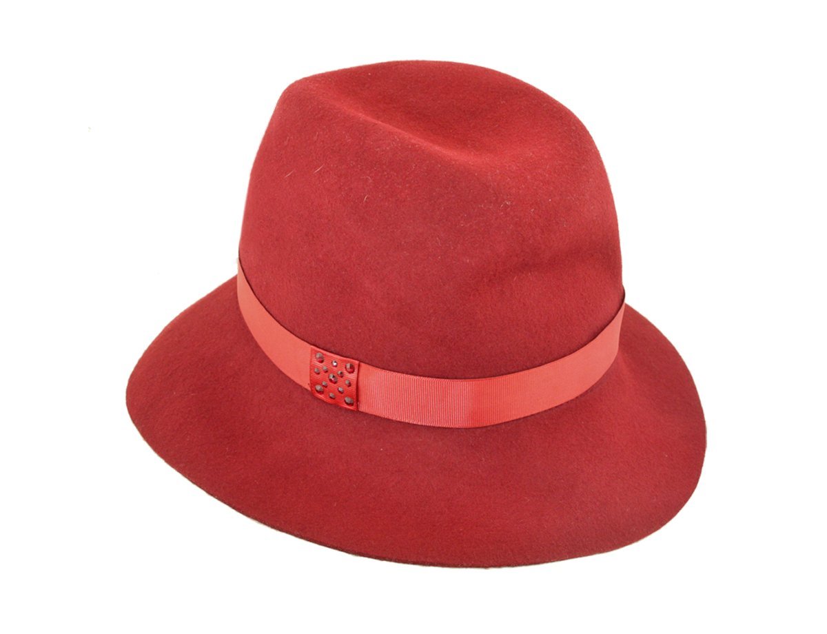 Шляпа красная с полями  -  купить в интернет-магазине Белый Барс - фото