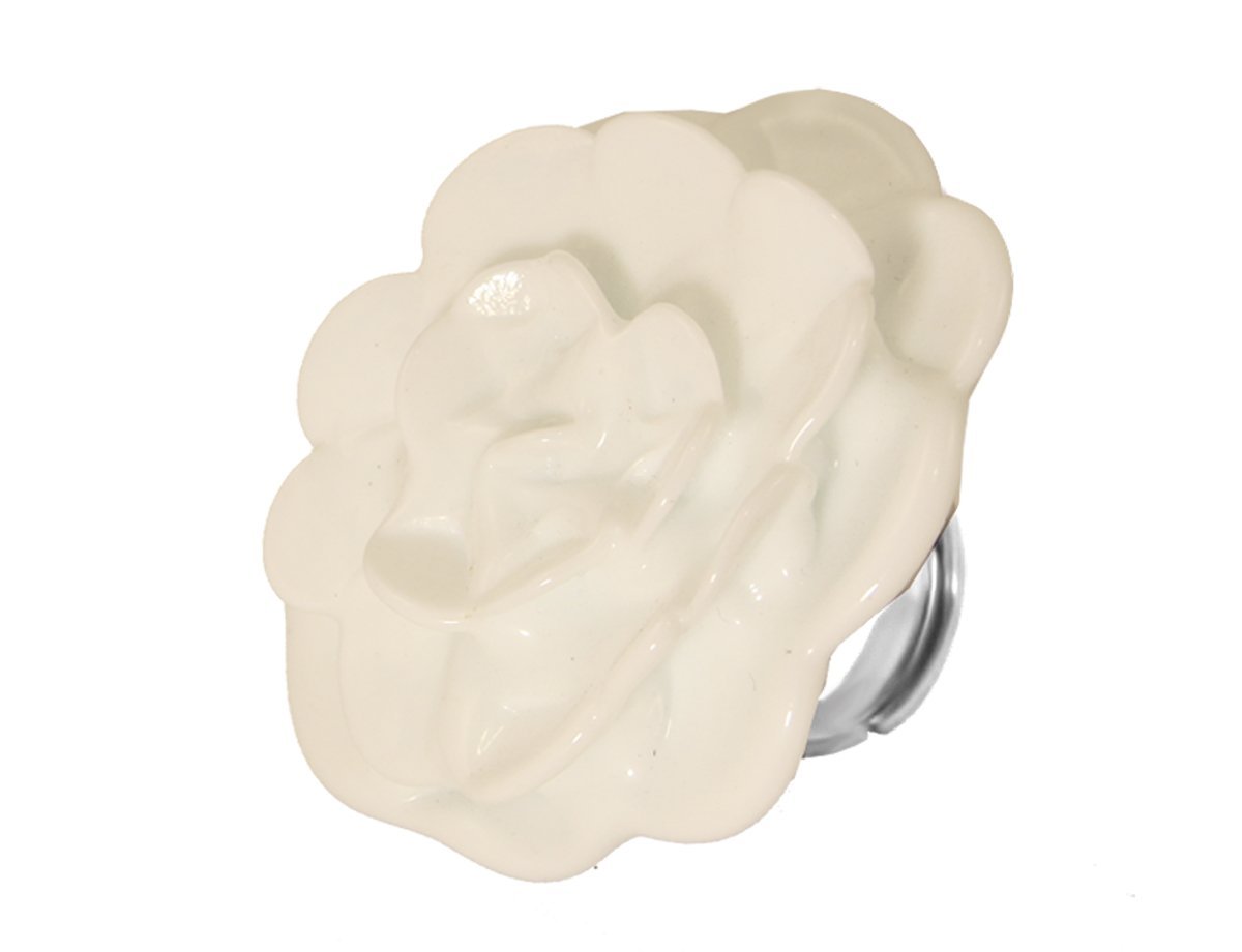 Белое кольцо цветок Murano -  купить в интернет-магазине Белый Барс - фото