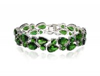 Зеленый браслет с кристаллами