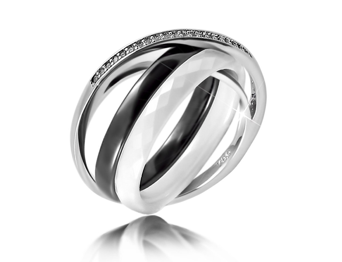 Керамика кольцо черно-белое -  купить в интернет-магазине Белый Барс - фото