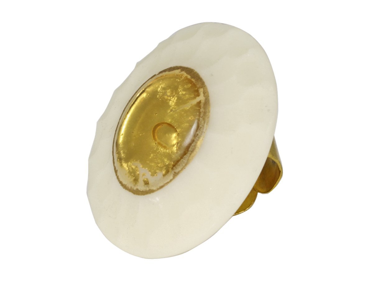 Кольцо Белое с золотом Murano -  купить в интернет-магазине Белый Барс - фото