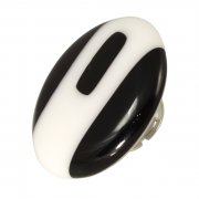 Кольцо Белое с черным Murano