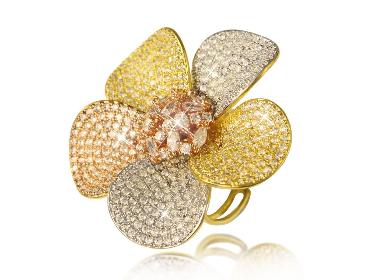Кольцо с цирконами Flowers -  купить в интернет-магазине Белый Барс - фото