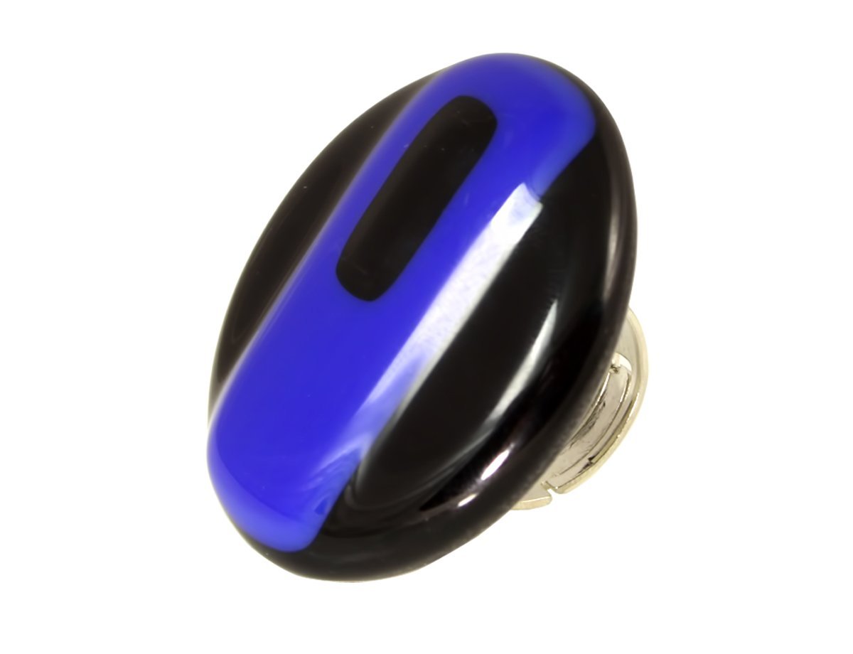 Кольцо Черное с синим Murano -  купить в интернет-магазине Белый Барс - фото