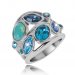 Кольцо с голубыми кристаллами Nulvi