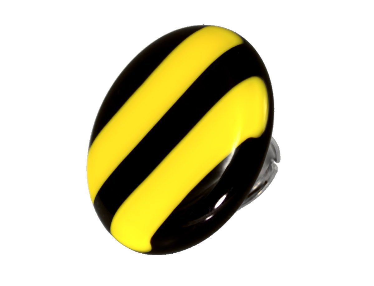 Кольцо желтое с черным Murano -  купить в интернет-магазине Белый Барс - фото