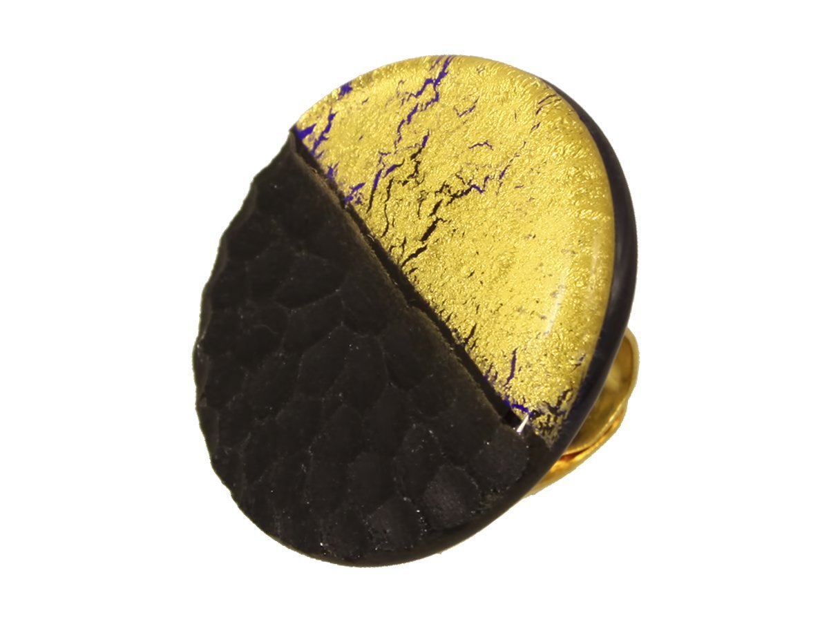 Кольцо черное золотое Murano -  купить в интернет-магазине Белый Барс - фото