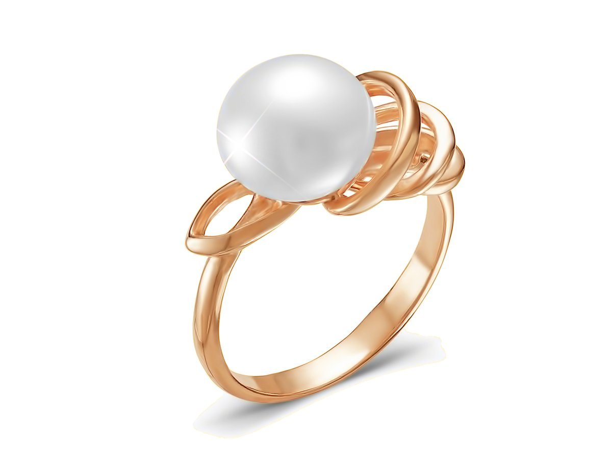 Кольцо с жемчугом позолота New -  купить в интернет-магазине Белый Барс - фото