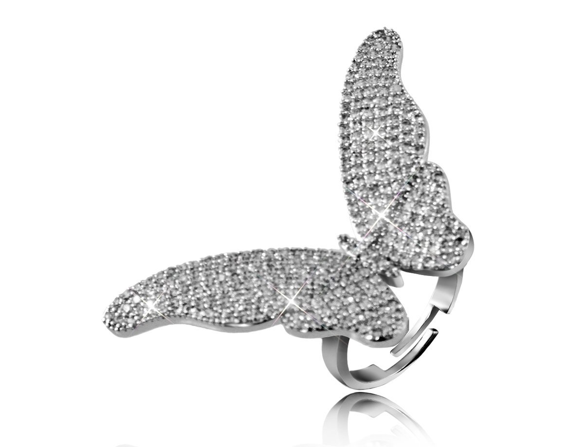 Кольцо Бабочка Циркон -  купить в интернет-магазине Белый Барс - фото