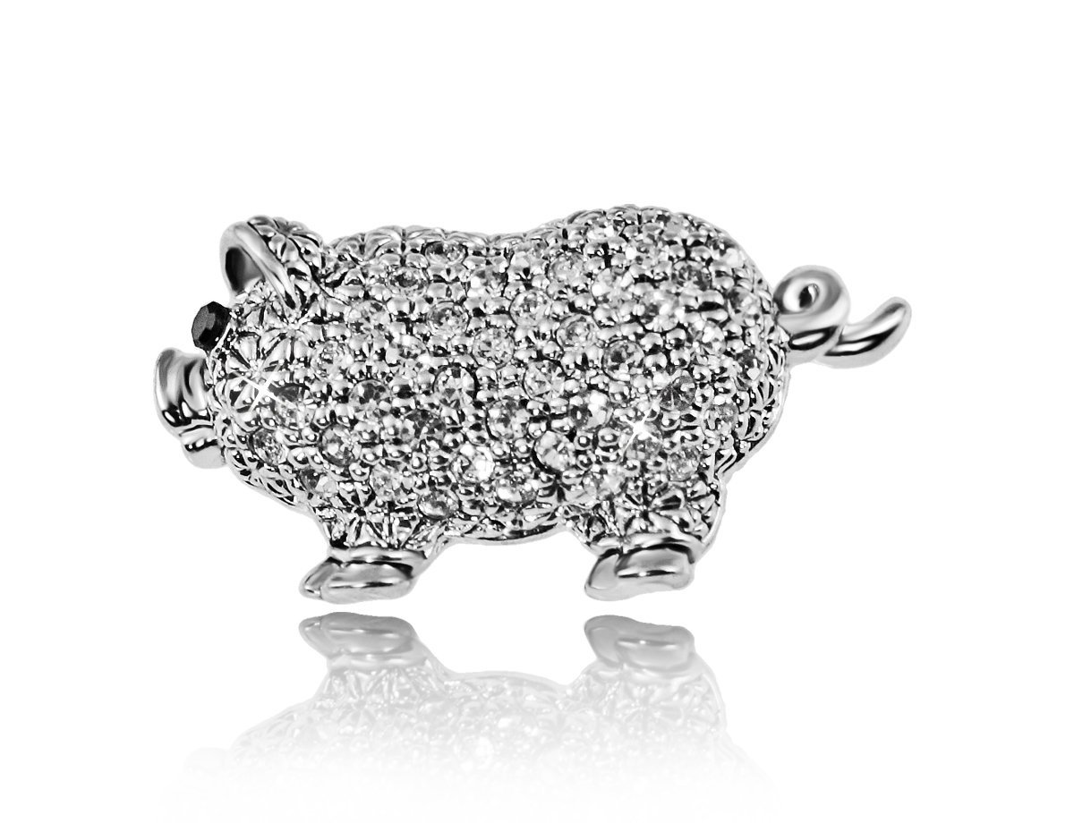 Брошь свинка серебристая -  купить в интернет-магазине Белый Барс - фото
