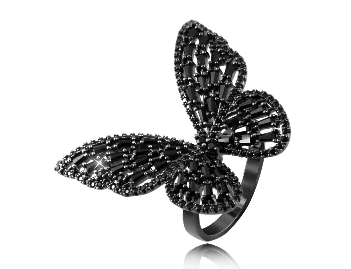 Кольцо Черная Бабочка  -  купить в интернет-магазине Белый Барс - фото
