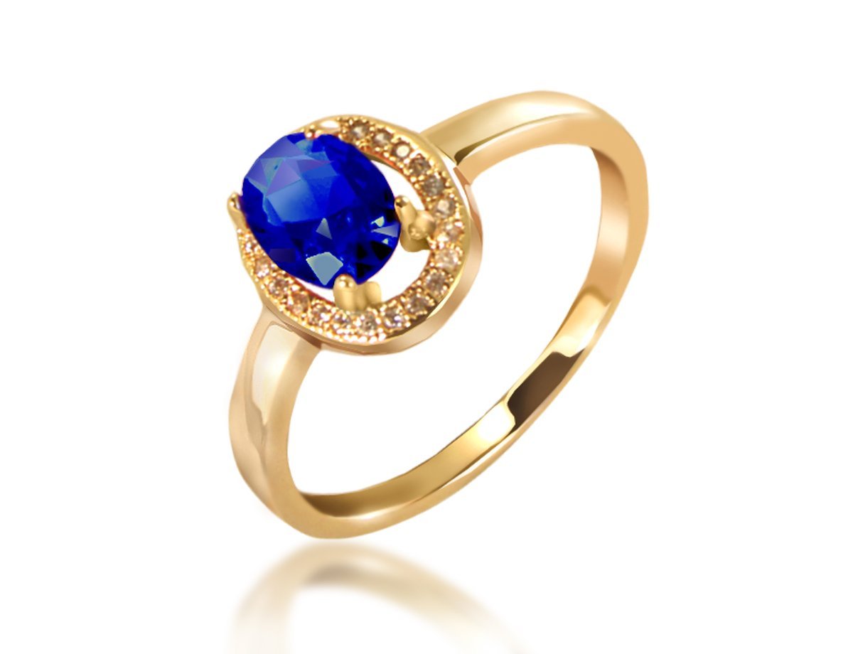  Циркон камень кольцо Rio Blue -  купить в интернет-магазине Белый Барс - фото