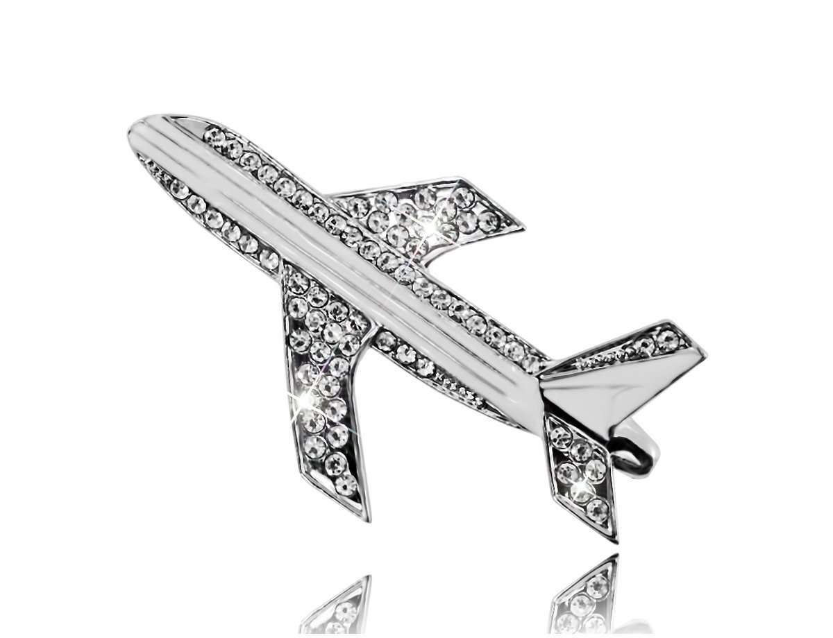 Брошка Самолет Сrystal​ -  купить в интернет-магазине Белый Барс - фото