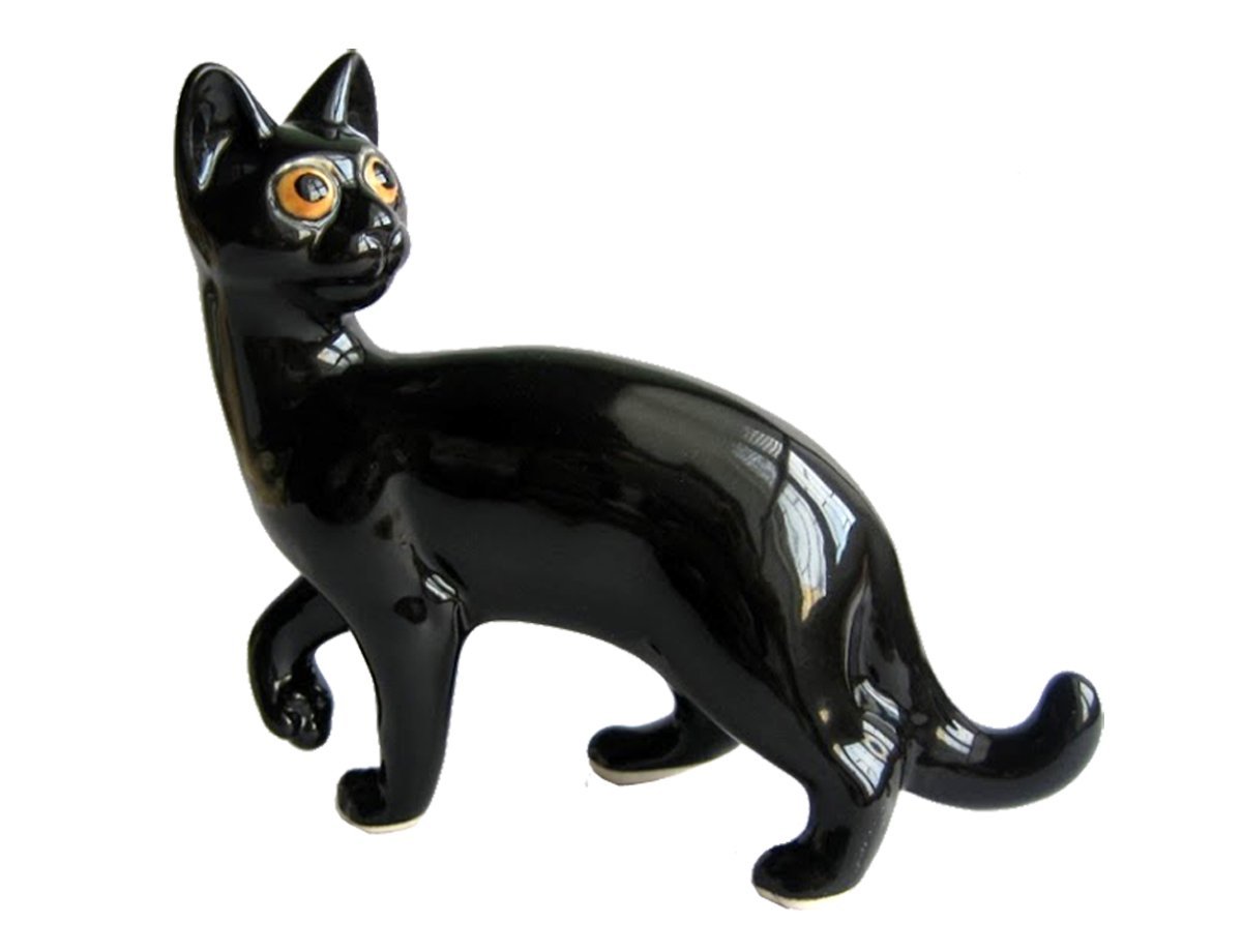 Черная кошка фигурка -  купить в интернет-магазине Белый Барс - фото