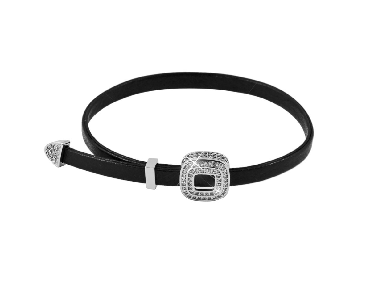 Кожаный браслет Hit crystal  -  купить в интернет-магазине Белый Барс - фото
