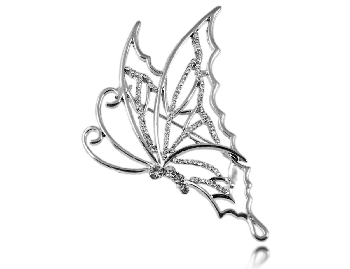 Брошь бабочка серебро -  купить в интернет-магазине Белый Барс - фото