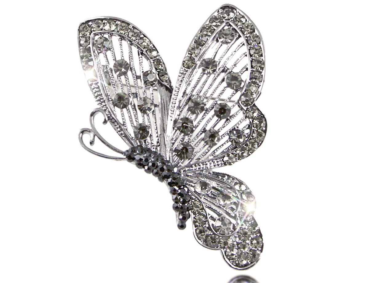 Брошь в виде бабочки Серебро -  купить в интернет-магазине Белый Барс - фото