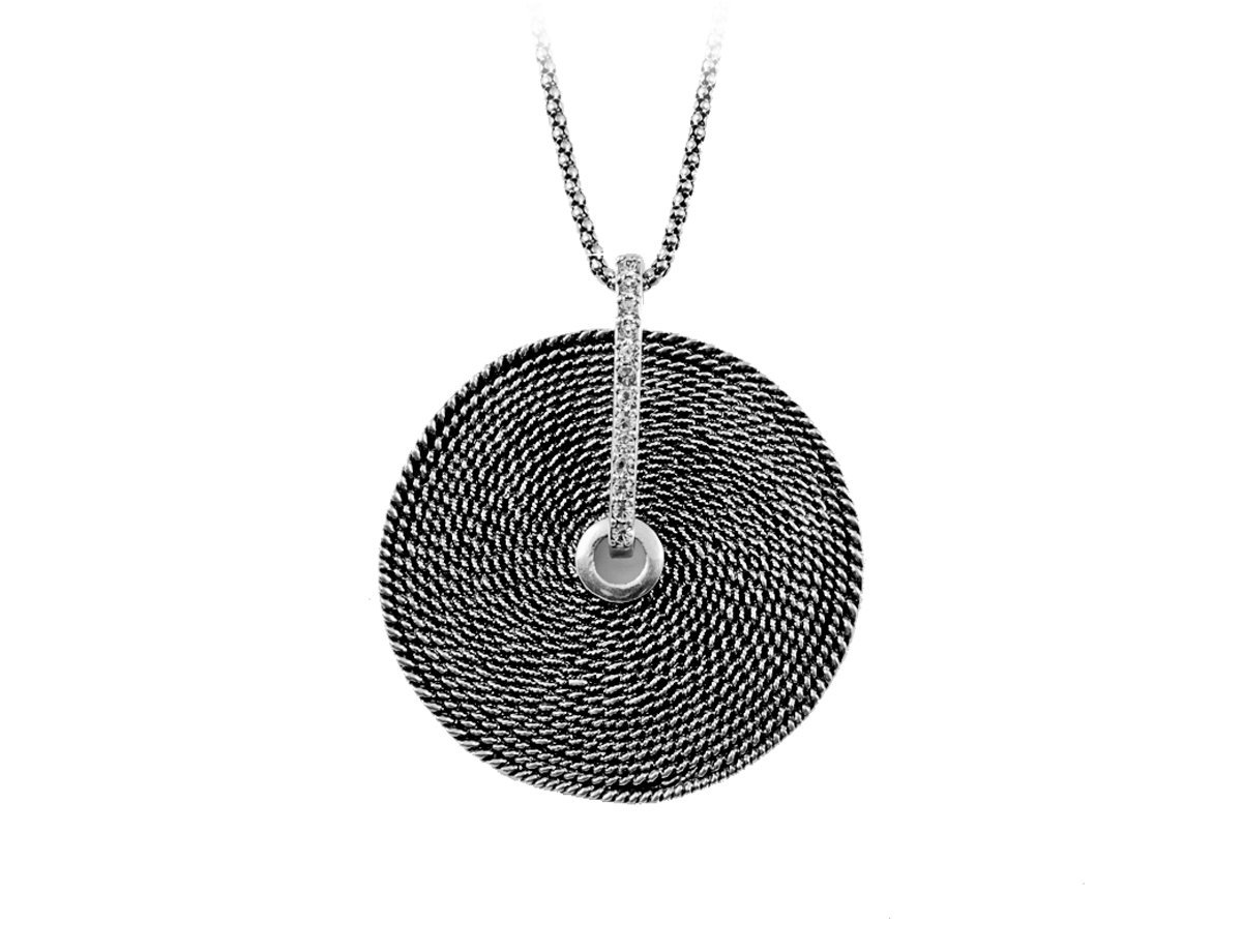 Круглый кулон цвет серебро -  купить в интернет-магазине Белый Барс - фото